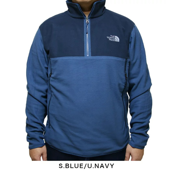 The North Face Fleece Jacket Large Blue Glacier 1/4 Zip Long Sleeve Pullover - Picture 1 of 11